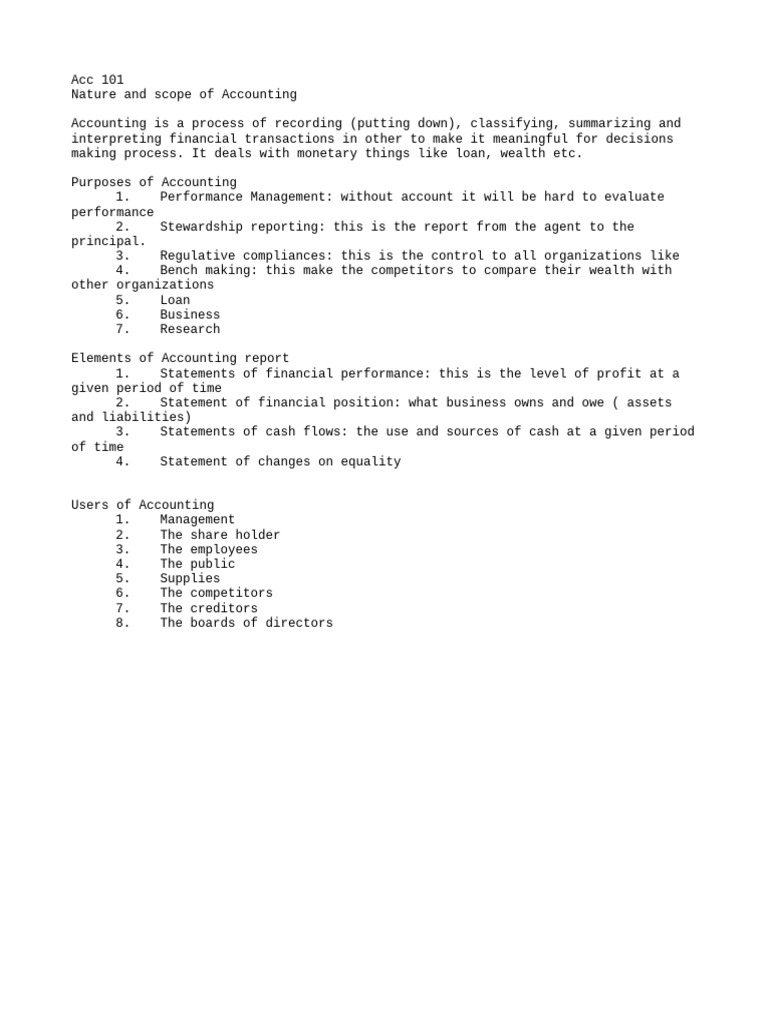 Acc 101 | PDF