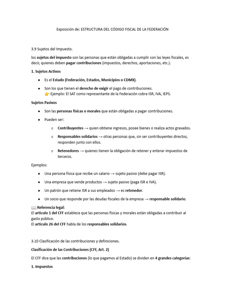 Estructura del Código Fiscal de la Federación | PDF | Impuesto sobre la ...