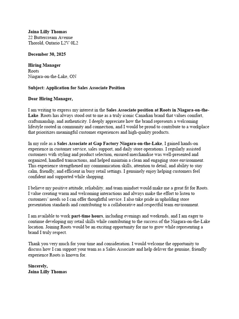 Cover Letter Roots | PDF
