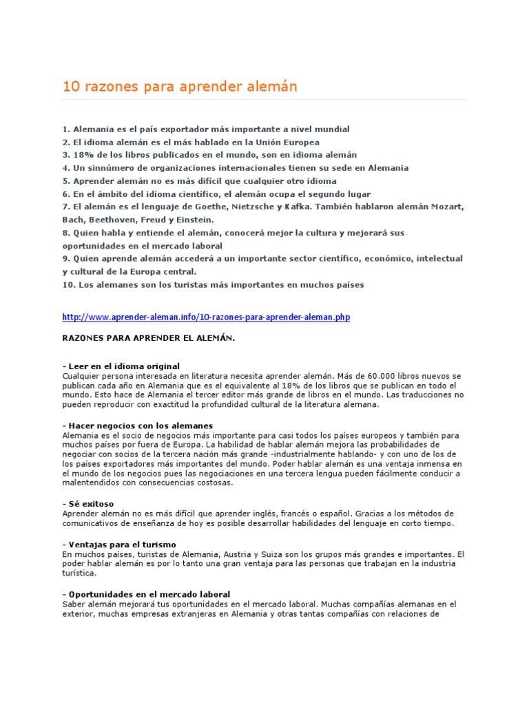 10 Razones Para Aprender Aleman Alemania Politica Mundial