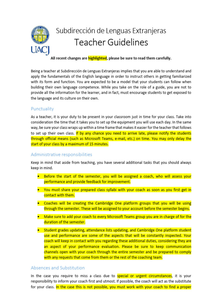 Teacher Guidelines for Language Instruction | PDF | Teachers | Learning
