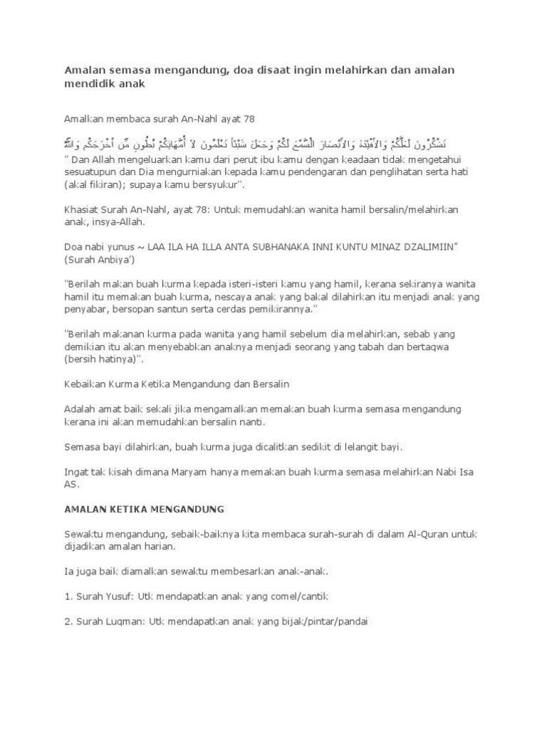 Amalan Semasa Mengandung
