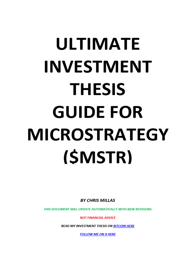 MicroStrategy Bitcoin Investment Thesis Guide | PDF | Bonds (Finance ...
