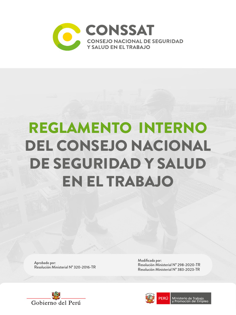 Reglamento Interno de SST. CONSSAT | PDF | Consejo de seguridad ...