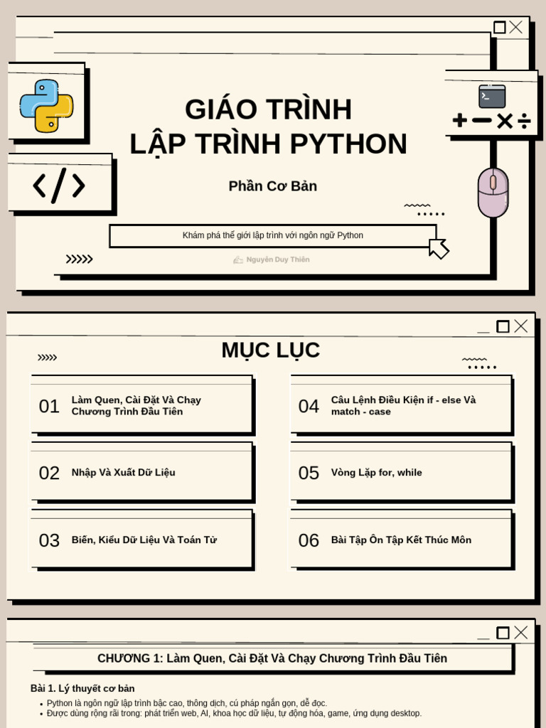 Giao Trinh Lap Trinh Python Co Ban Update | PDF
