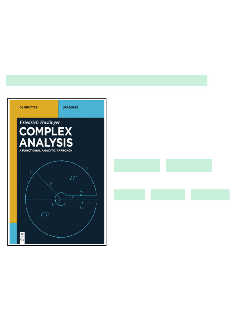 (Ebook) Complex Analysis: A Functional Analytic Approach by Friedrich ...
