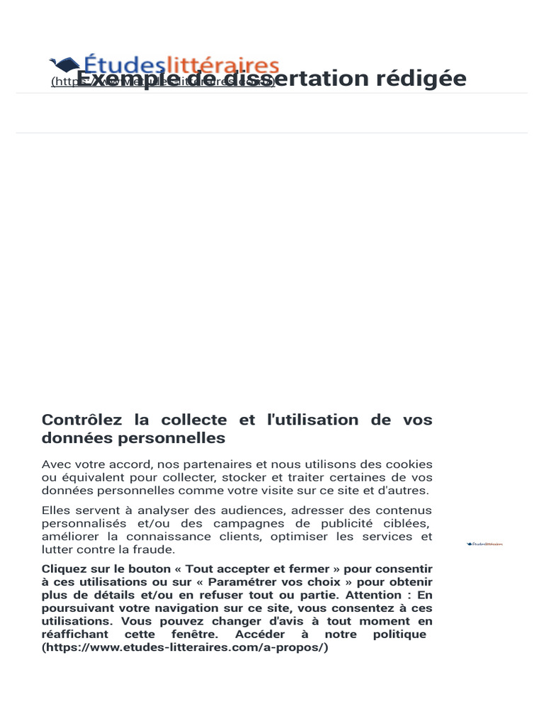Exemple de dissertation en français | PDF | Cookie (informatique)