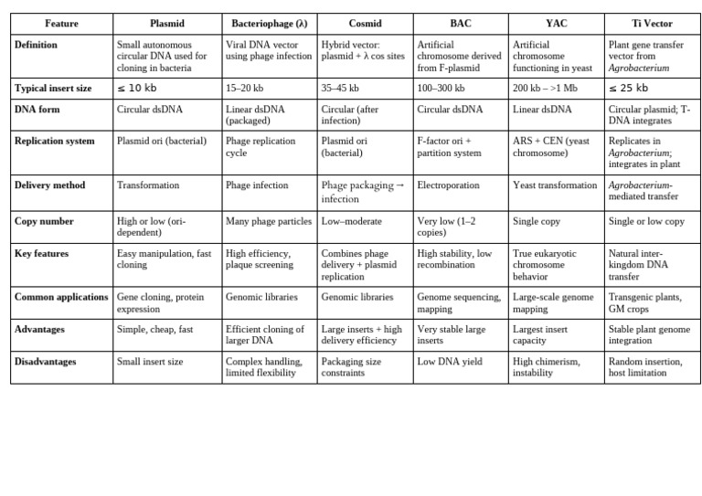 Types of DNA Vectors Explained | PDF | Vector (Molecular Biology) | Plasmid