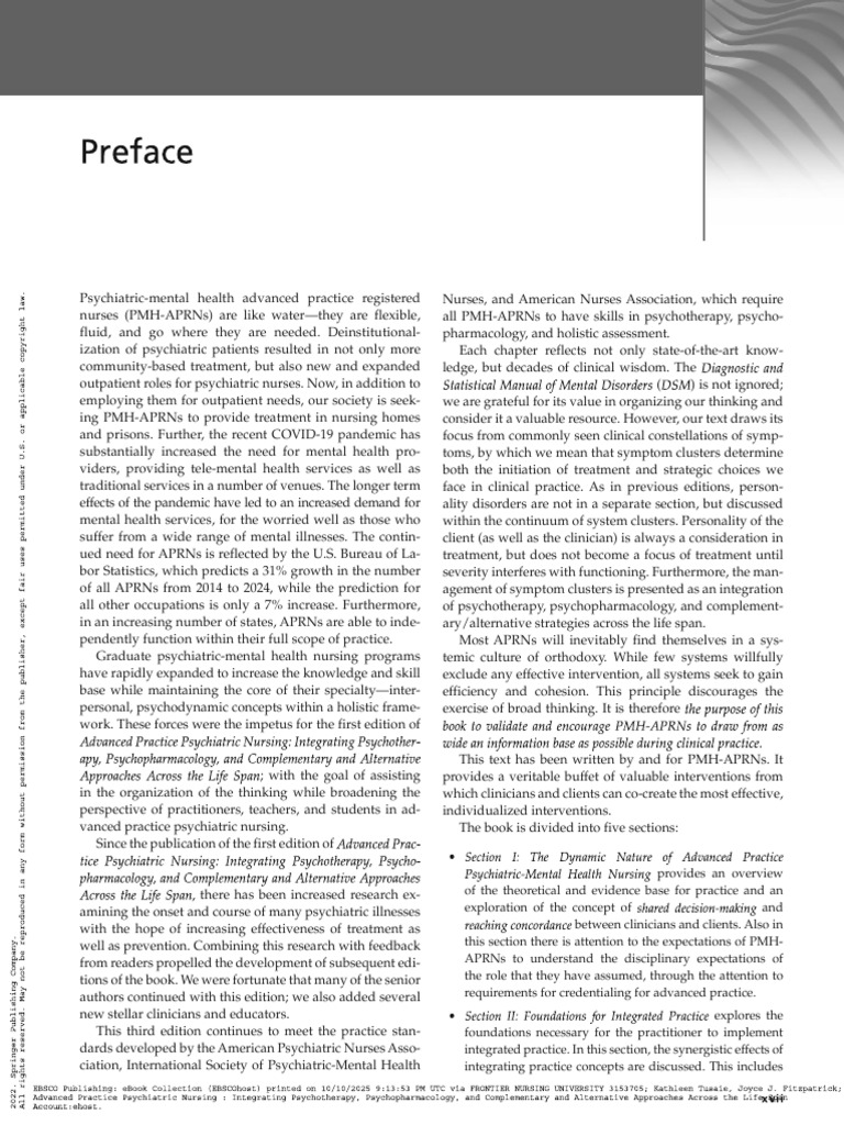 Advanced Practice in Psychiatric Nursing | PDF | Psychiatry | Mental Health
