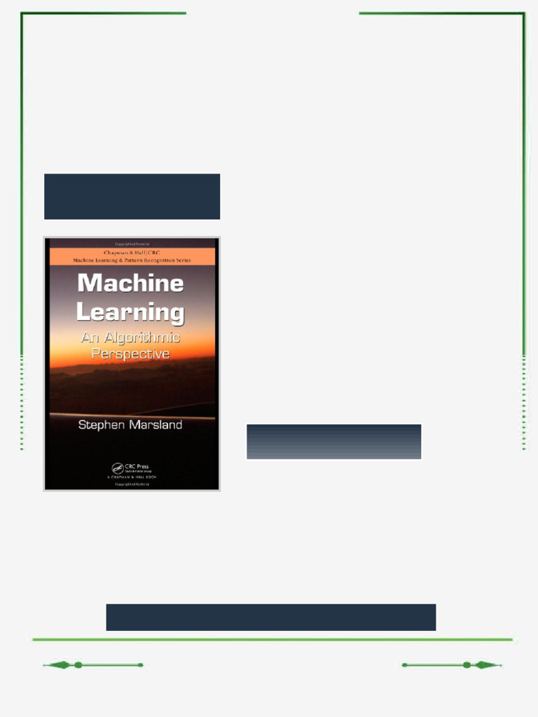 Machine Learning An Algorithmic Perspective 1st Edition Stephen Marsland Ebook Fresh Digital ...