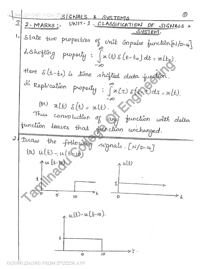 1signals and Systems Handwritten Notes 7 | PDF | Functional Analysis ...