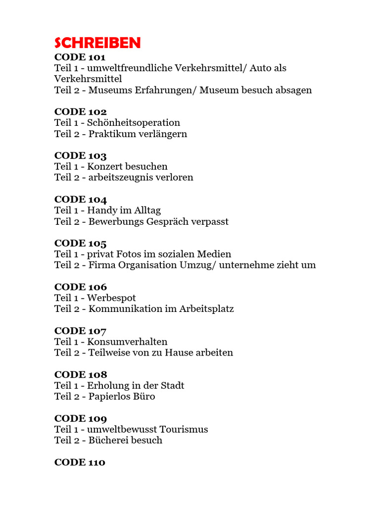 Schreiben b2 Goethe | PDF