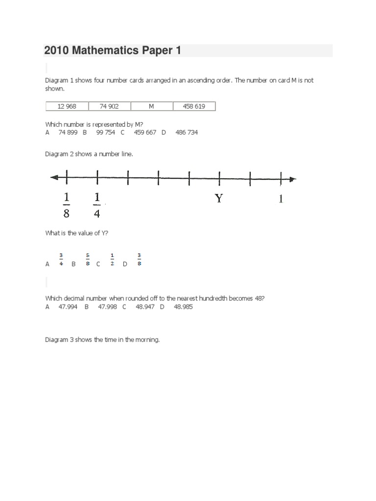 2010 Mathematics Paper 1 | PDF | Elementary Geometry | Geometry