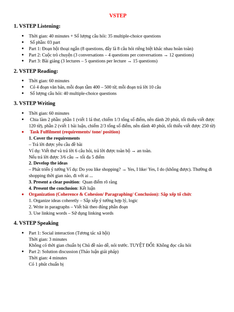 VSTEP Exam Structure and Speaking Tips | PDF | Cost Of Living ...