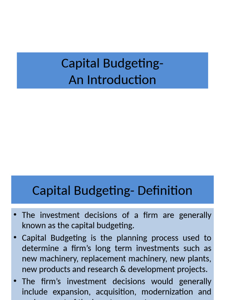 Understanding Capital Budgeting Basics | PDF | Investing | Capital ...