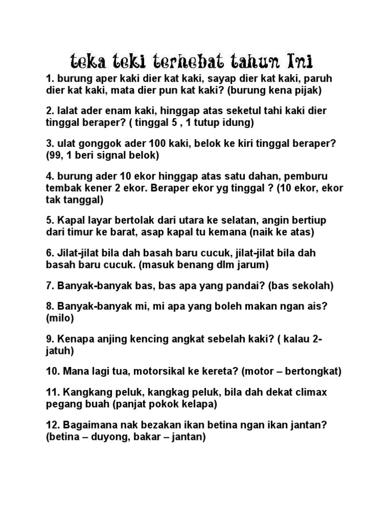 Teka Teki Pdf