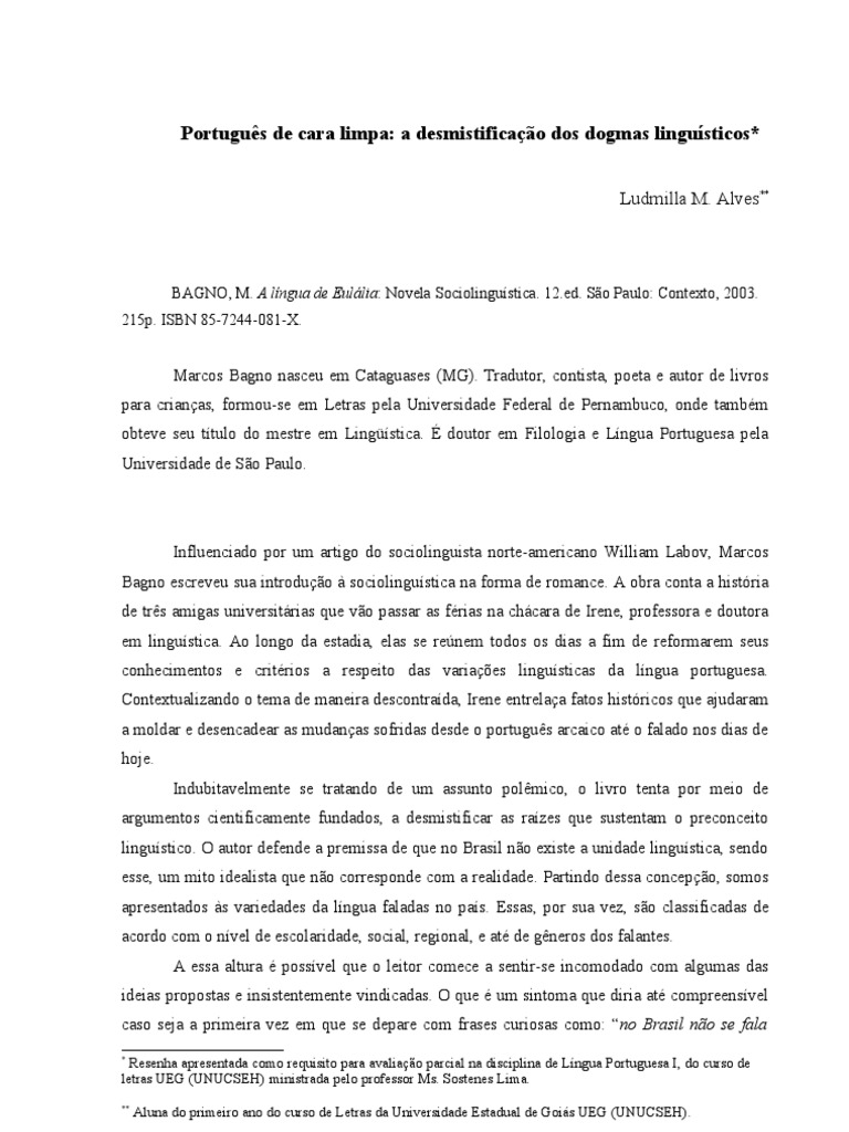 Resenha A Língua de Eulália PDF