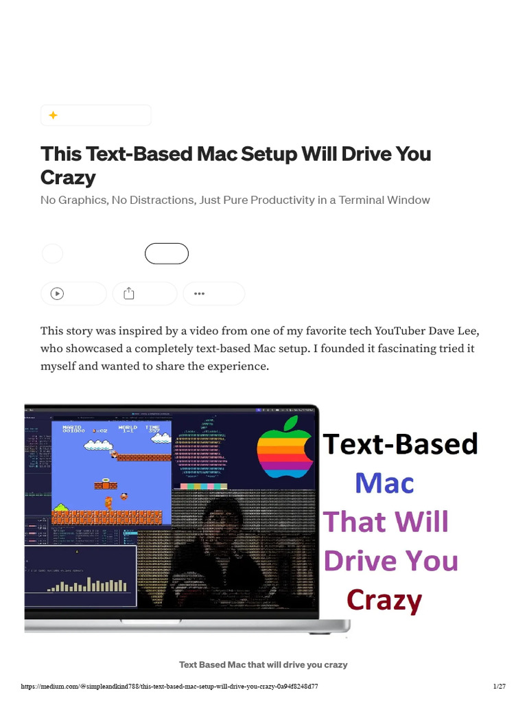Mac Setup Will Drive You Crazy - by Zeeshan Saghir - Medium | PDF ...