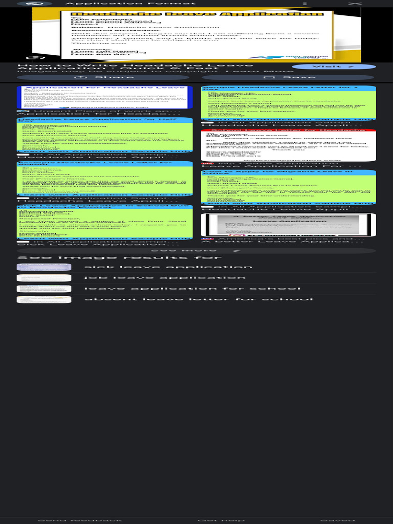 Application For Leave Headacche - Google Search | PDF