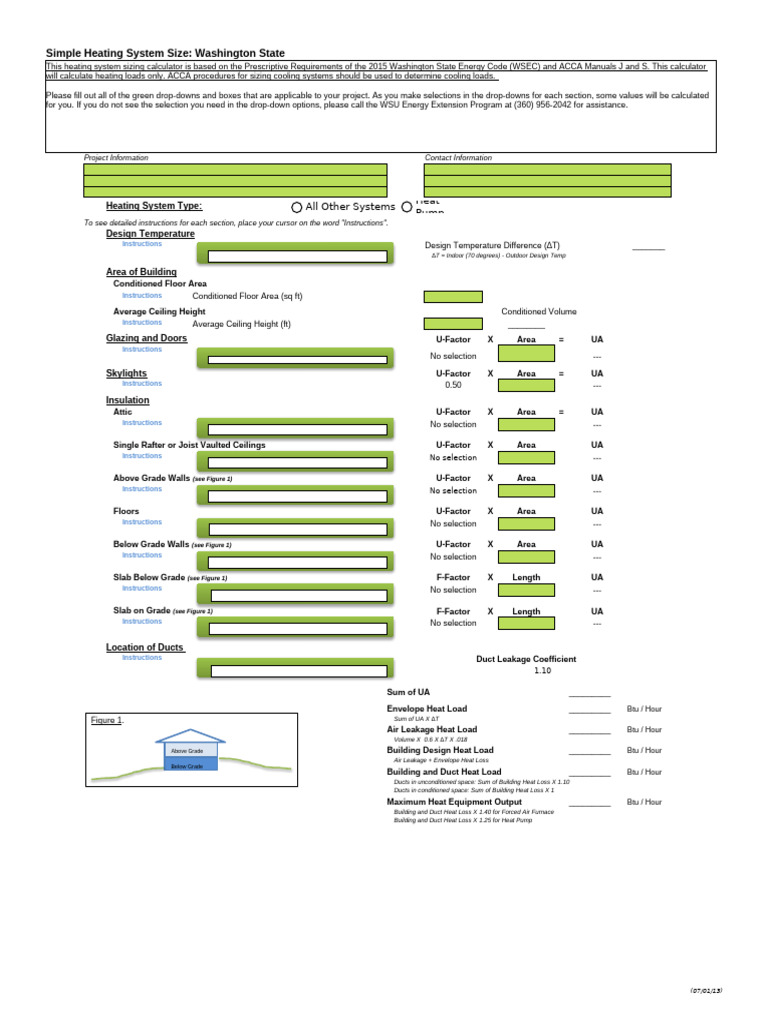 Heating System Sizing Calculator WA | PDF | Building Insulation ...