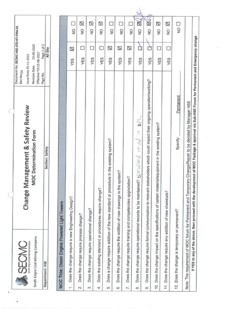 Change Determination-Safety Checklist | PDF
