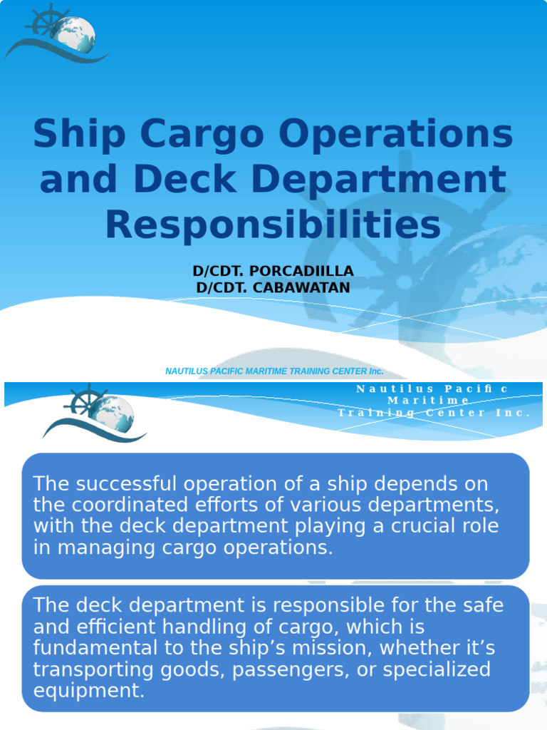 Group 3 Cargo Operation | PDF | Shipping | Water Transport