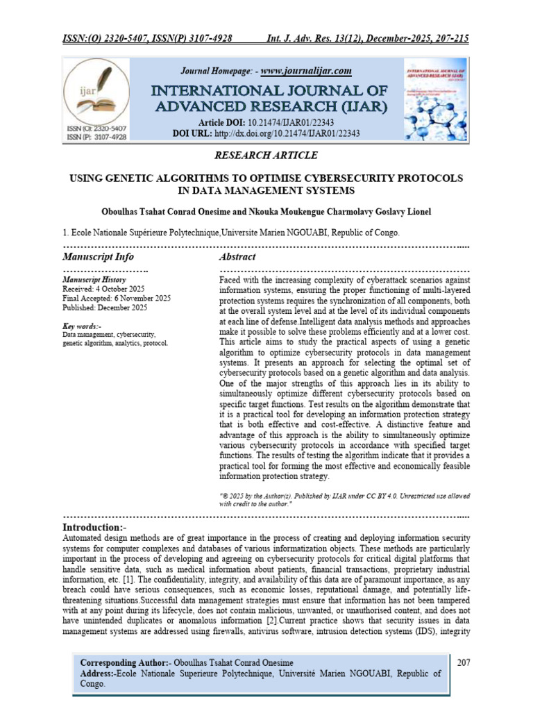 Optimize Cybersecurity with Genetic Algorithms | PDF | Computer ...