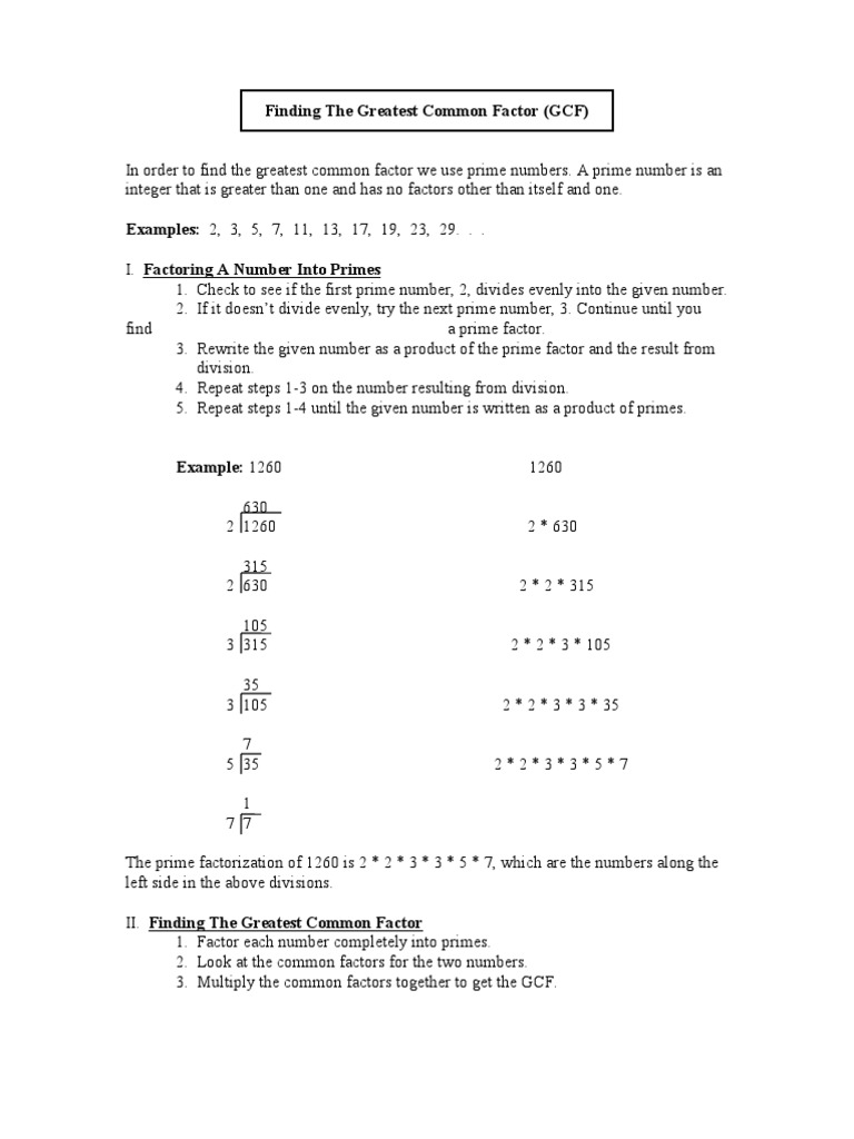 How to Find the Greatest Common Factor | PDF | Teaching Methods & Materials
