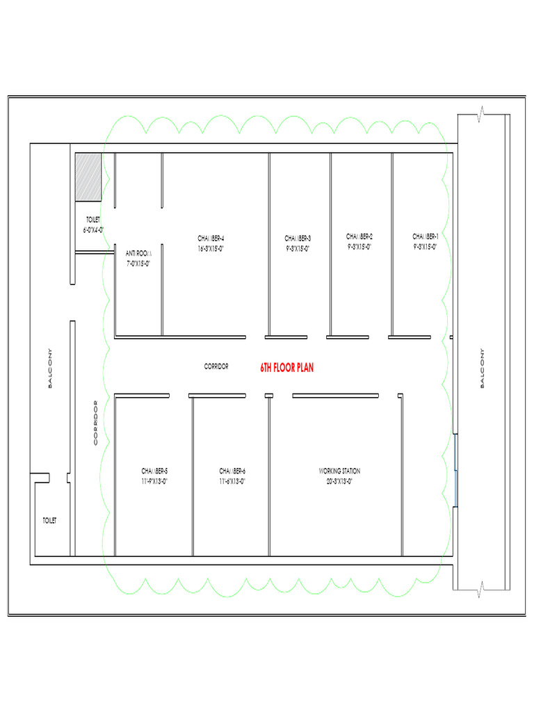 6th Floor Toilet and Chamber Layout | PDF