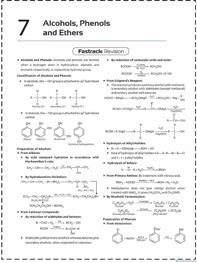 Alcohol Phenol Ether | PDF