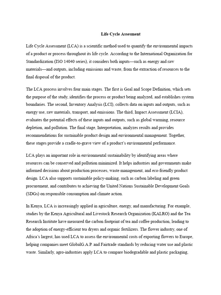 Life Cycle Assessment for Sustainability | PDF | Life Cycle Assessment ...
