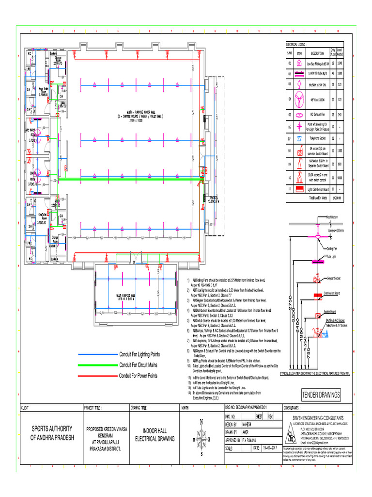 9.indoor Hall Electrical Drawing | PDF