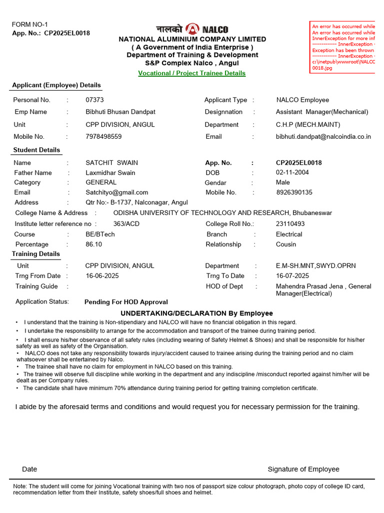 VT Application | PDF