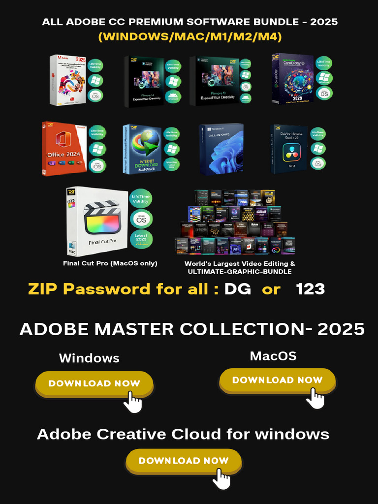 Adobe CC Premium Software Bundle 2025 | PDF | Mac Os | Microsoft Windows