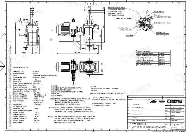 Drawing Scrap Chute Transfer Car | PDF