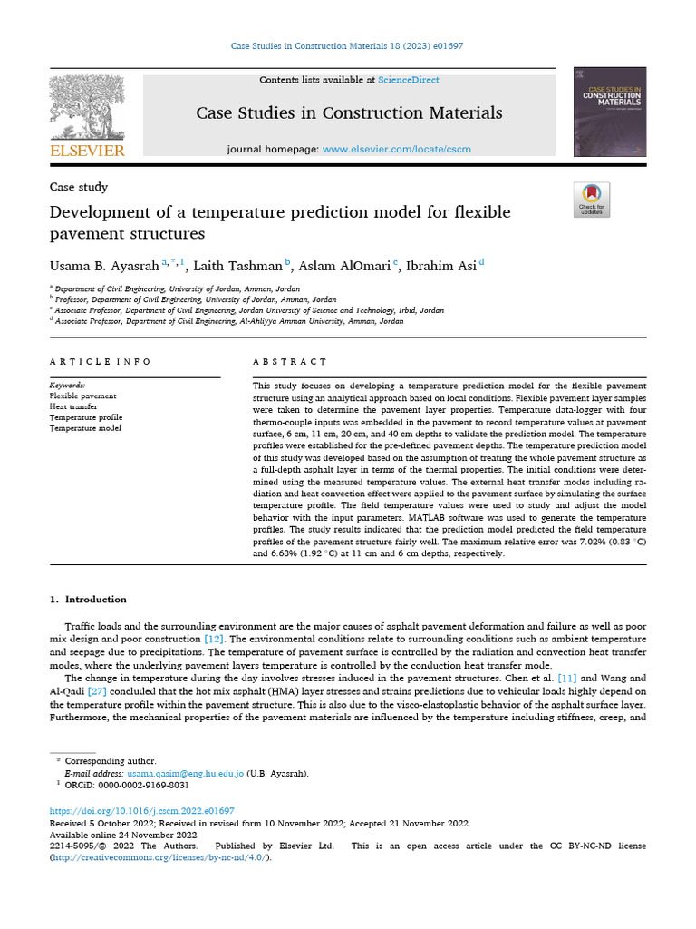 Temperature Prediction Model for Pavements | PDF | Deformation ...