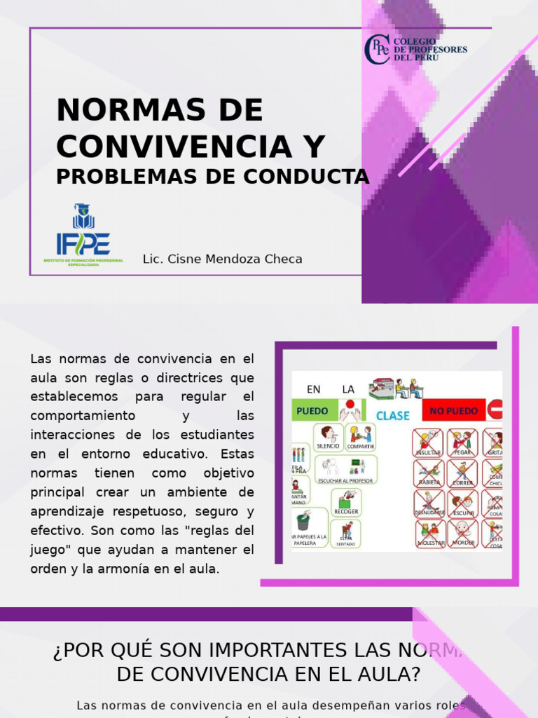 Normas de Convivencia en el Aula | PDF | Salón de clases | Autismo
