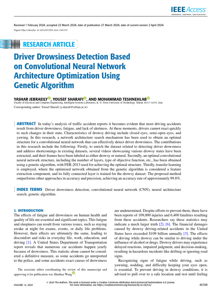 Driver Drowsiness Detection Based On Convolutional Neural Network ...
