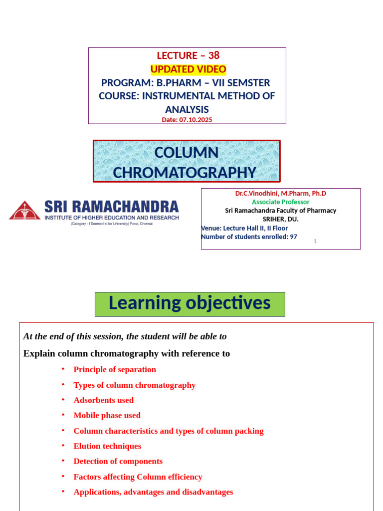Column Chromatography Overview and Techniques | PDF | Chromatography ...