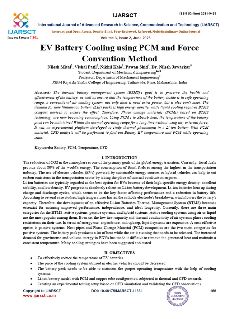 EV Battery Cooling with PCM Technology | PDF | Electric Vehicle ...