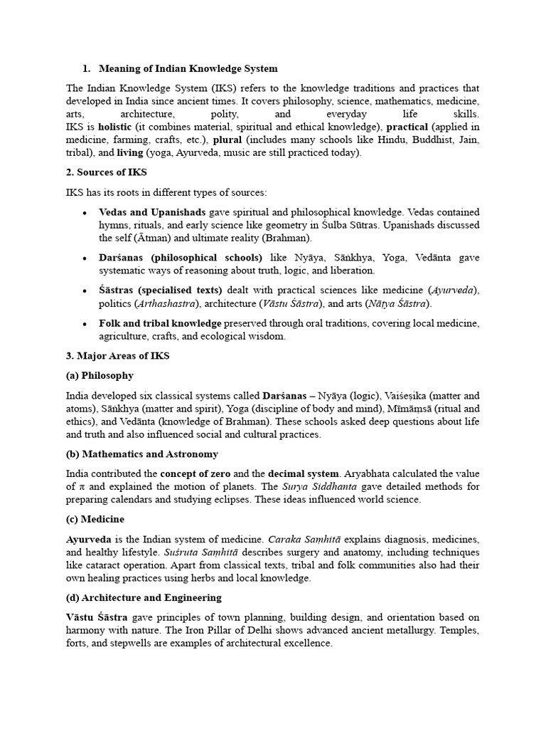 Overview of Indian Knowledge System | PDF | Hindu Philosophy | Brahman