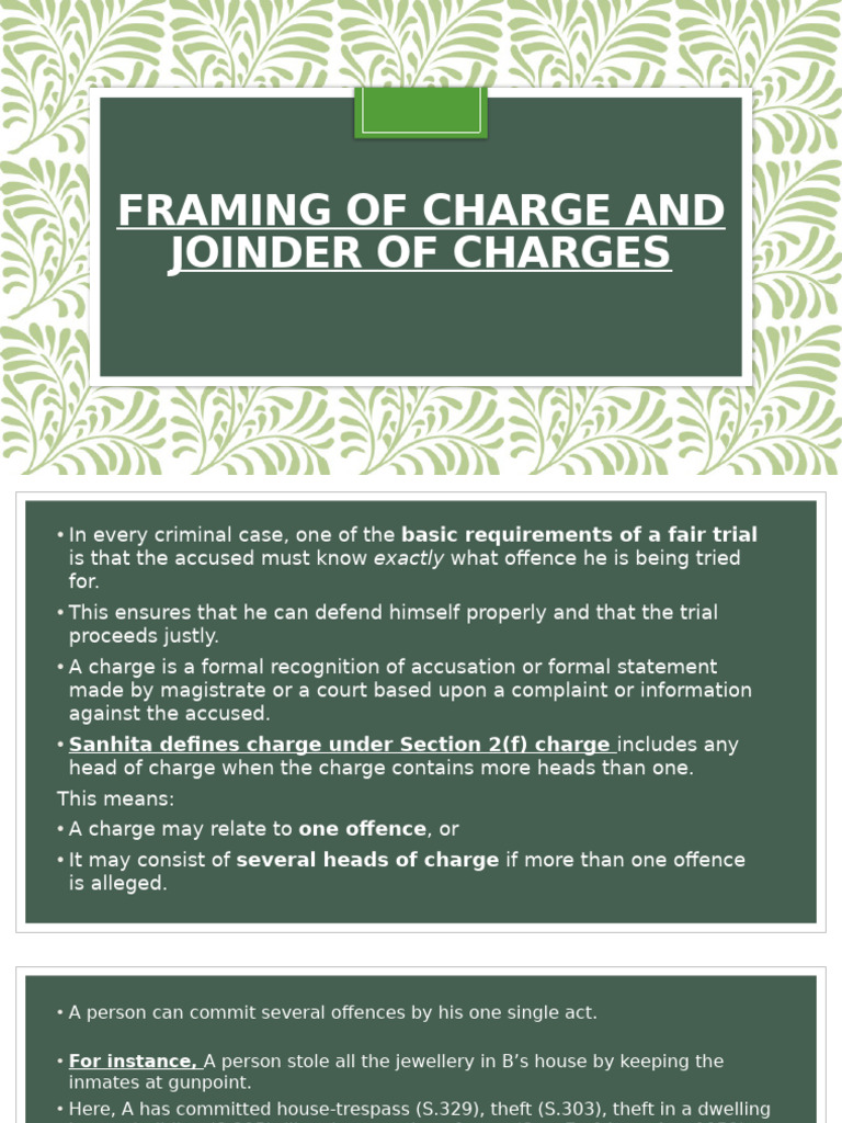Understanding Charge Framing in Criminal Trials | PDF | Theft | Crimes