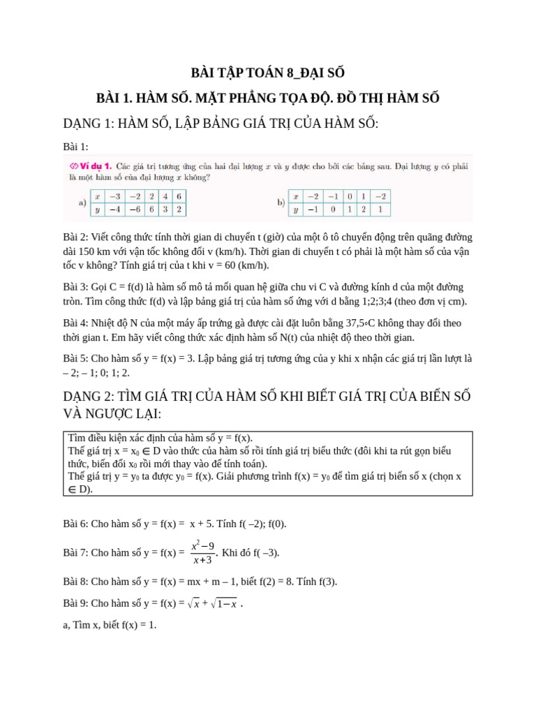 BÀI TẬP TOÁN 8 | PDF