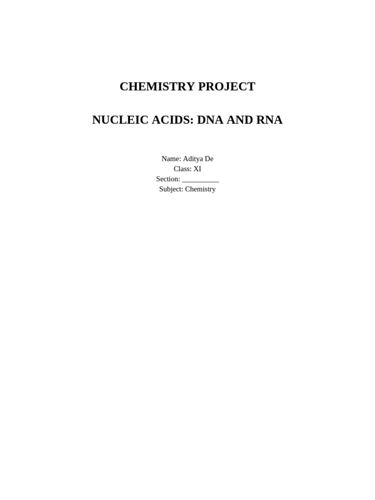 Nucleic Acids: DNA and RNA Overview | PDF | Rna | Nucleic Acids