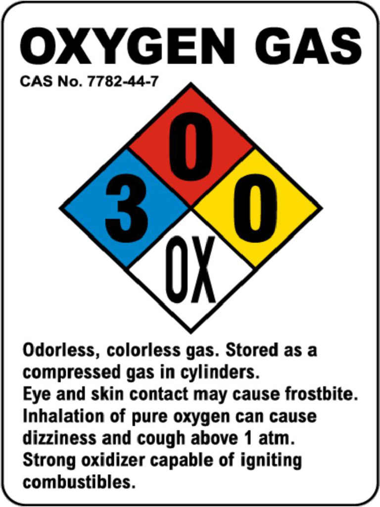 Oxygen Nfpa Diamond | PDF