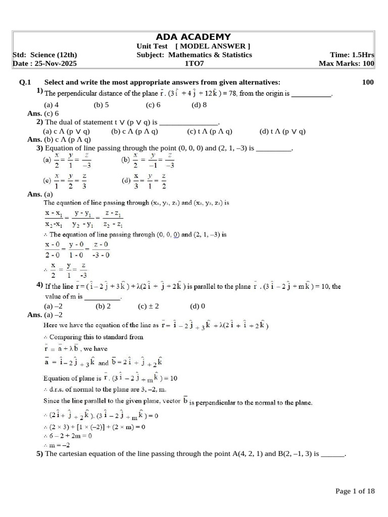 12th Grade Math & Stats Unit Test | PDF | Ratio | Triangle