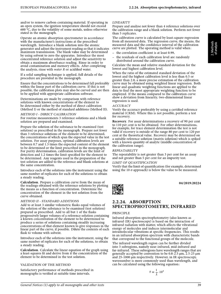 Infrared Absorption Spectrophotometry Guide | PDF | Ultraviolet–Visible ...