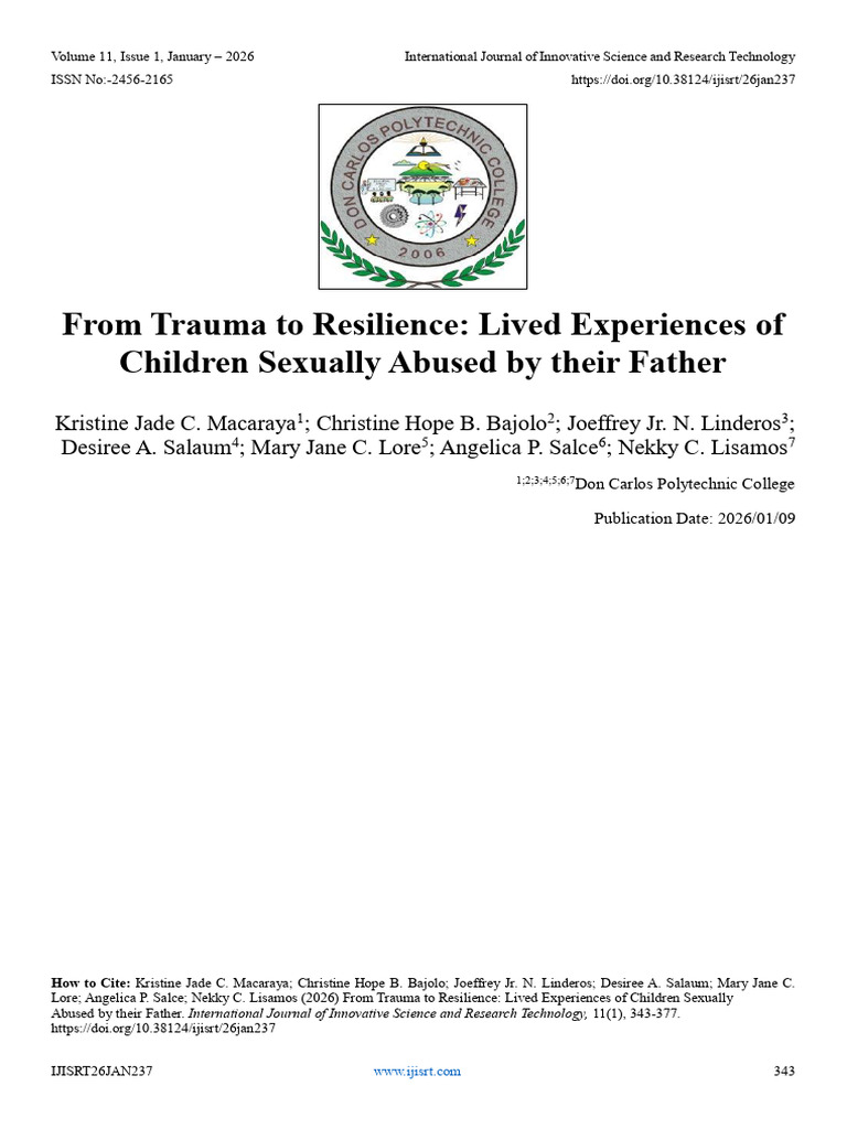 Resilience in Child Sexual Abuse Survivors | PDF | Psychological ...
