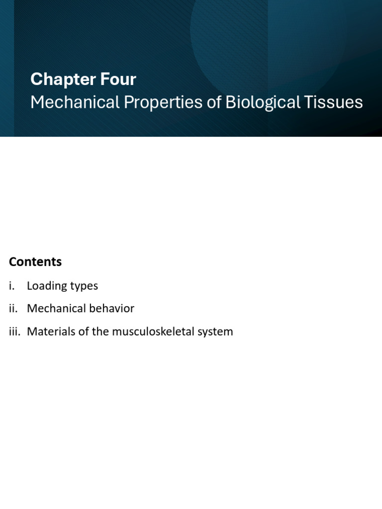 Mechanical Properties of Biological Tissues | PDF | Deformation ...