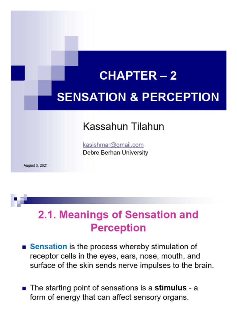 Chapter 2 - Sensation and Perception | PDF | Senses | Perception